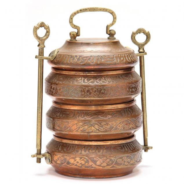 indian-tiffin-stacked-copper-bowls