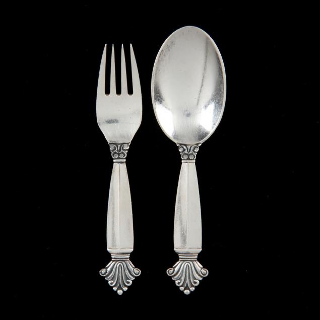 georg-jensen-acanthus-sterling-silver-baby-spoon-fork