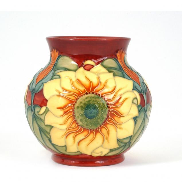 moorcroft-sunflower-inca-low-vase
