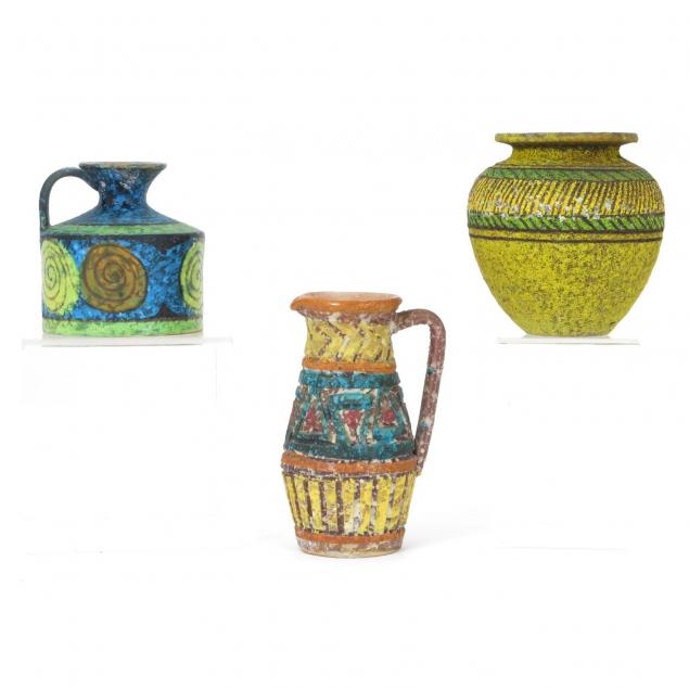 three-italian-mid-century-pottery-vessels