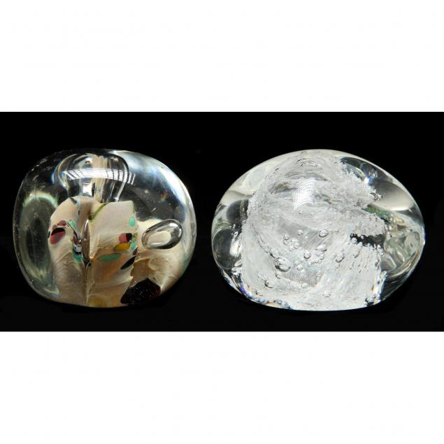 rollin-karg-am-20th-century-two-art-glass-paperweights