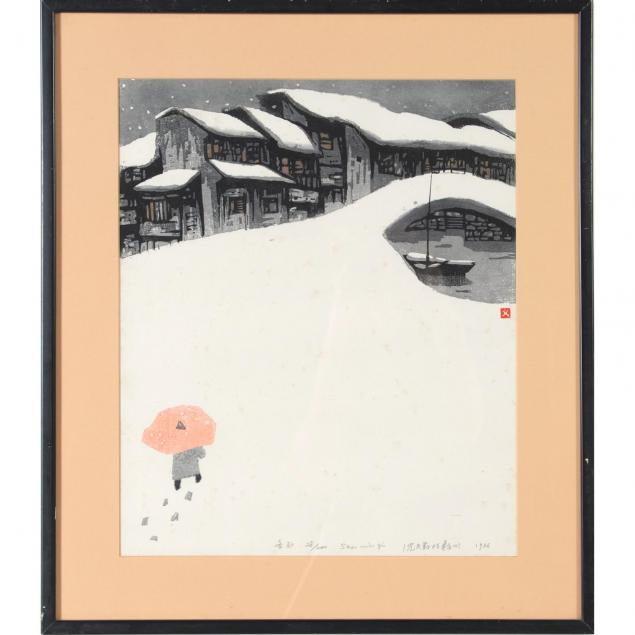 shen-min-yi-china-20th-century-inhabited-snowscape