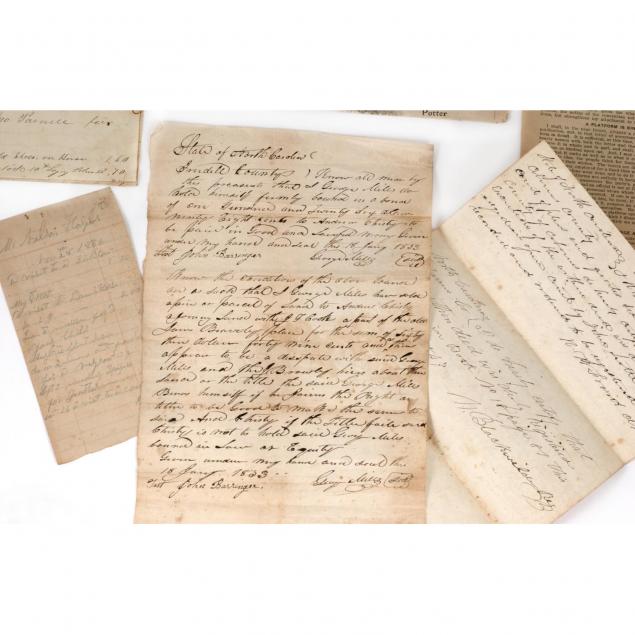 two-antebellum-north-carolina-deeds-and-historical-ephemera