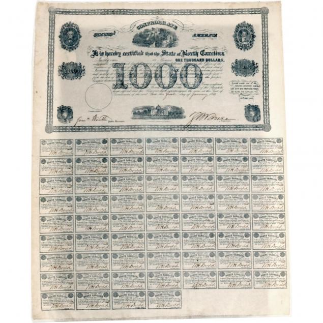 1000-confederate-north-carolina-bond-signed-by-governor-zeb-vance