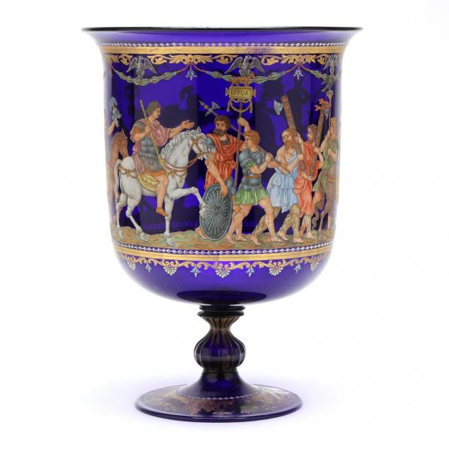 a-venetian-enameled-cobalt-glass-pedestal-vase
