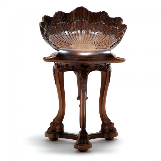 italian-shell-carved-swivel-stool