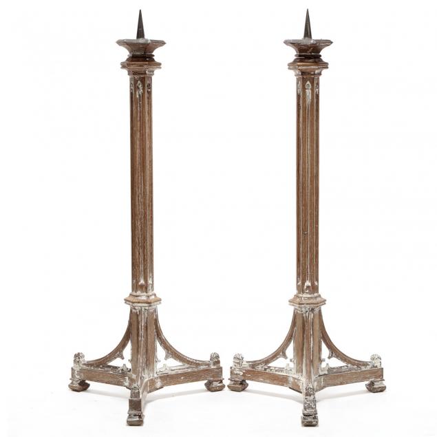 pair-of-tall-carved-gothic-candlesticks