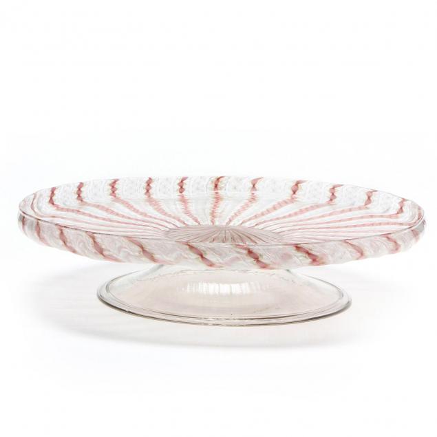 venetian-latticino-glass-cake-pedestal