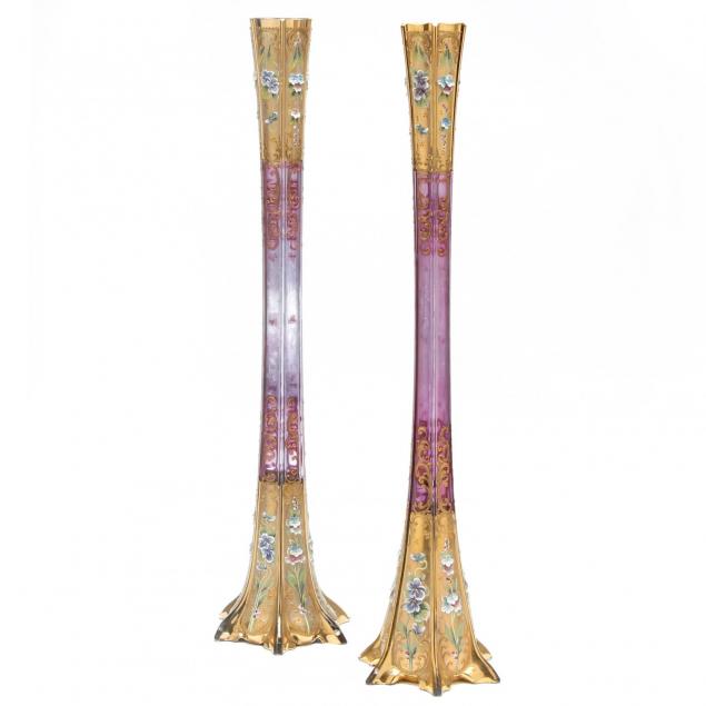 pair-of-tall-venetian-glass-vases