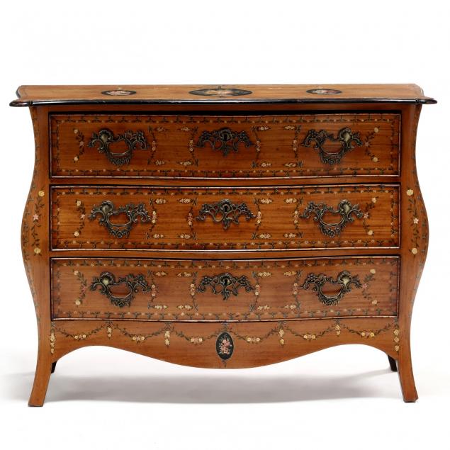 french-bombe-chest-with-painted-decoration