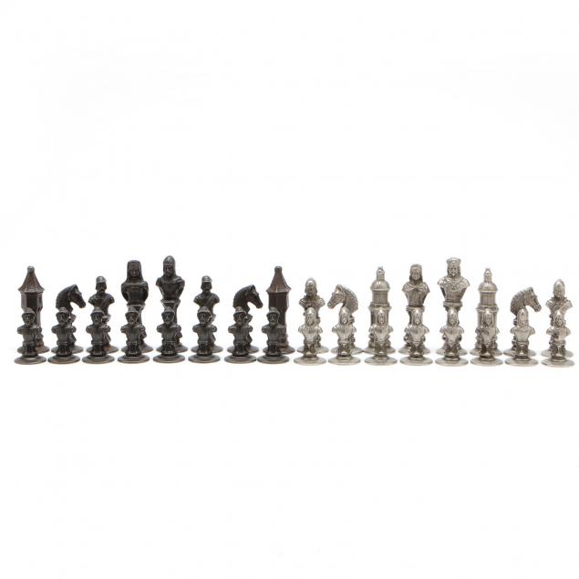 german-bust-metal-chess-set