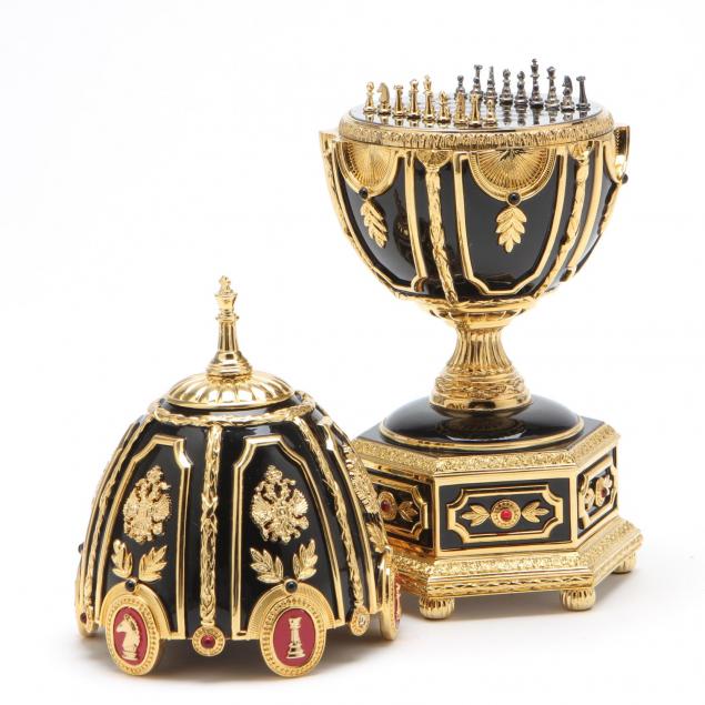 franklin-mint-imperial-jeweled-egg-chess-set