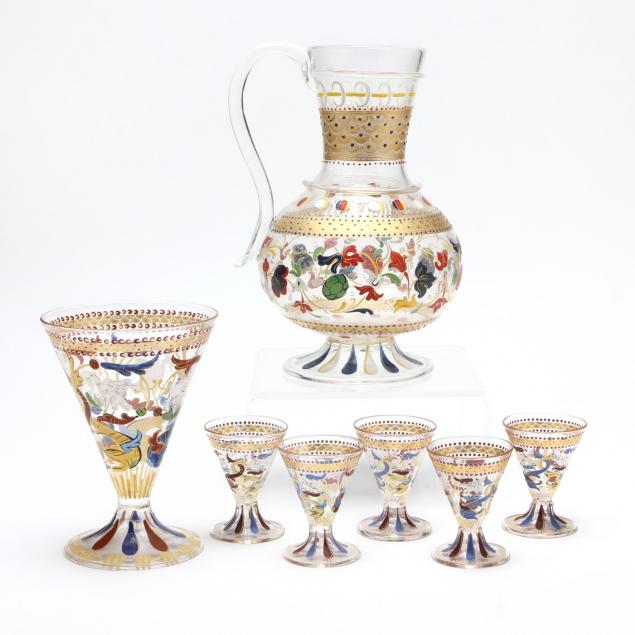 venetian-cristallo-ewer-and-glasses-seven-pieces