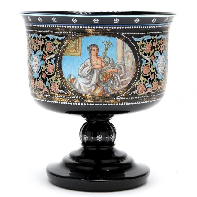 venetian-enameled-pedestal-bowl