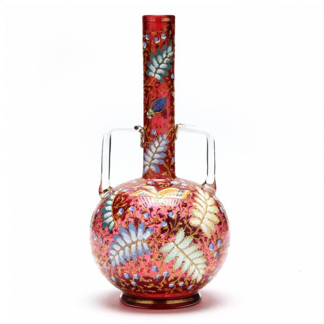 moser-cranberry-glass-two-handled-vase