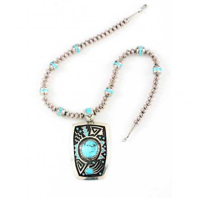 navajo-sterling-silver-and-turquoise-necklace-michael-perry