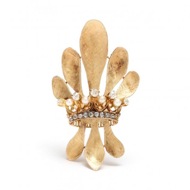 14kt-gold-pearl-and-diamond-brooch