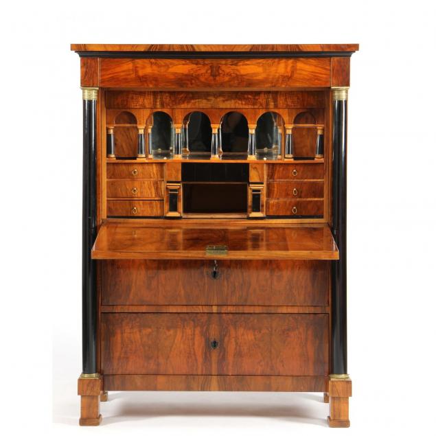 biedermeier-figured-bookmatched-walnut-inlaid-secretaire-a-abattant