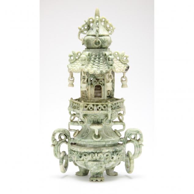 chinese-soapstone-pagoda-censer