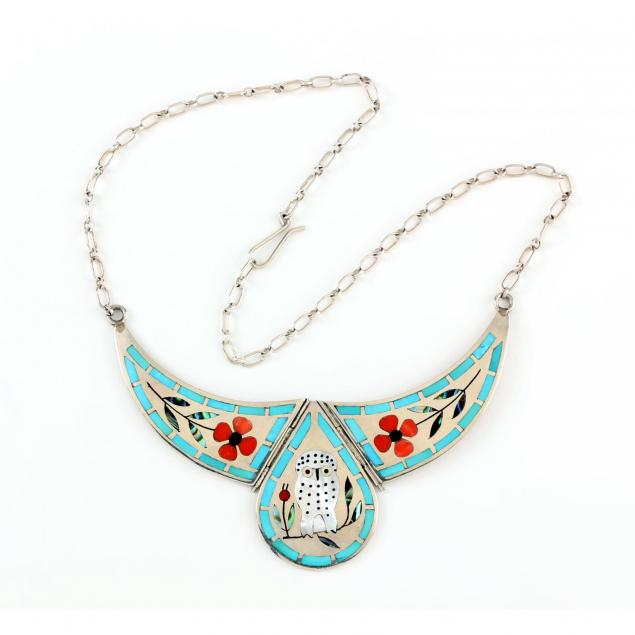 zuni-sterling-multi-stone-tritpych-necklace-dennis-and-nancy-edaakie