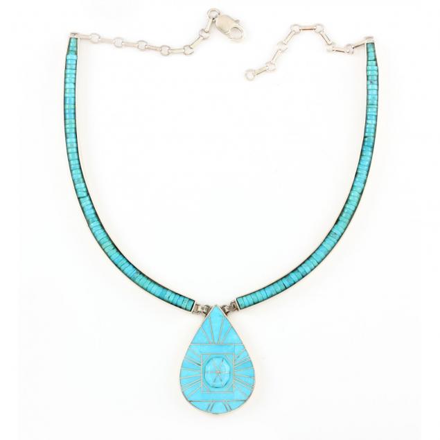 southwest-sterling-silver-turquoise-necklace-chee