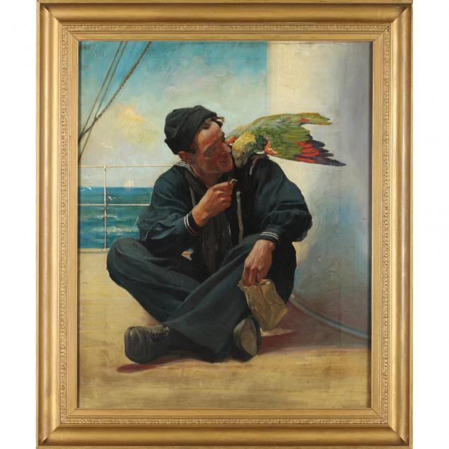 hermann-carl-wall-1875-1919-the-sailor-s-pet-parrot