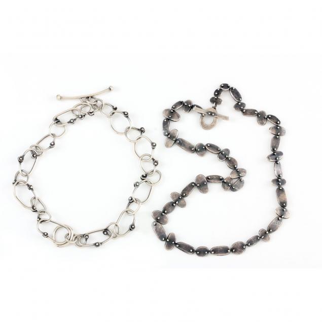 modernist-sterling-silver-bracelet-and-necklace-lisa-colby-metalsmith