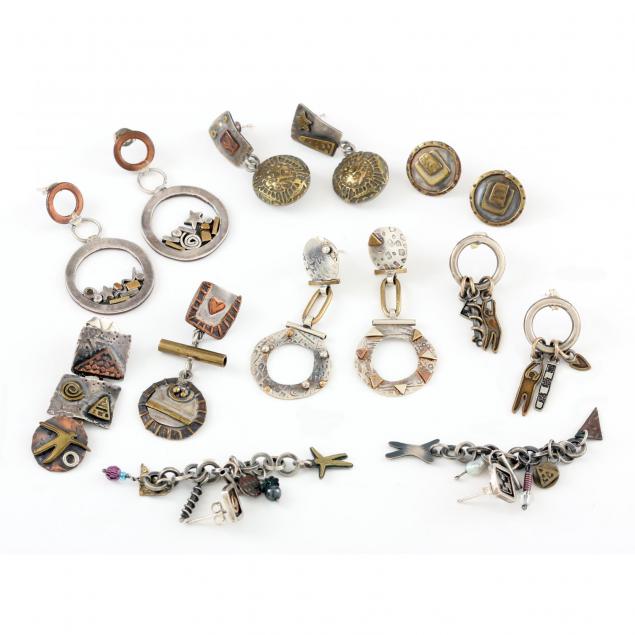 seven-pairs-of-sterling-and-mixed-metal-earrings-nell-chandler-nc