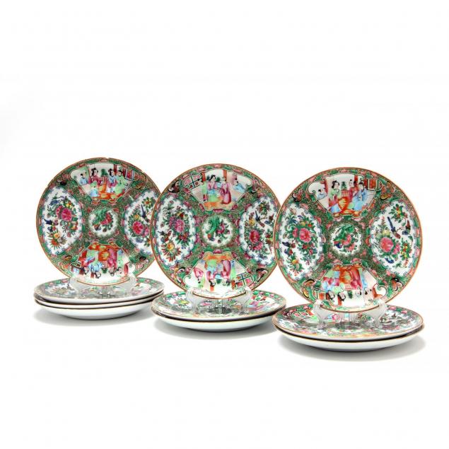 set-of-ten-chinese-rose-medallion-plates