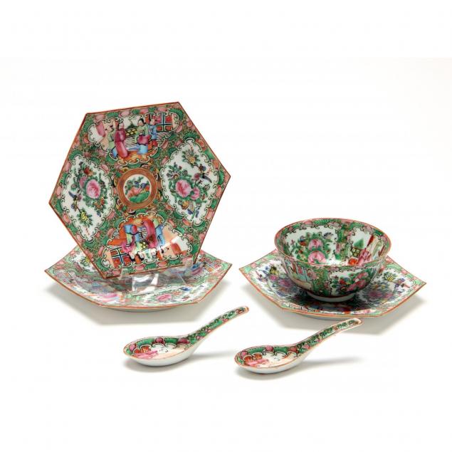 group-of-six-chinese-rose-medallion-items