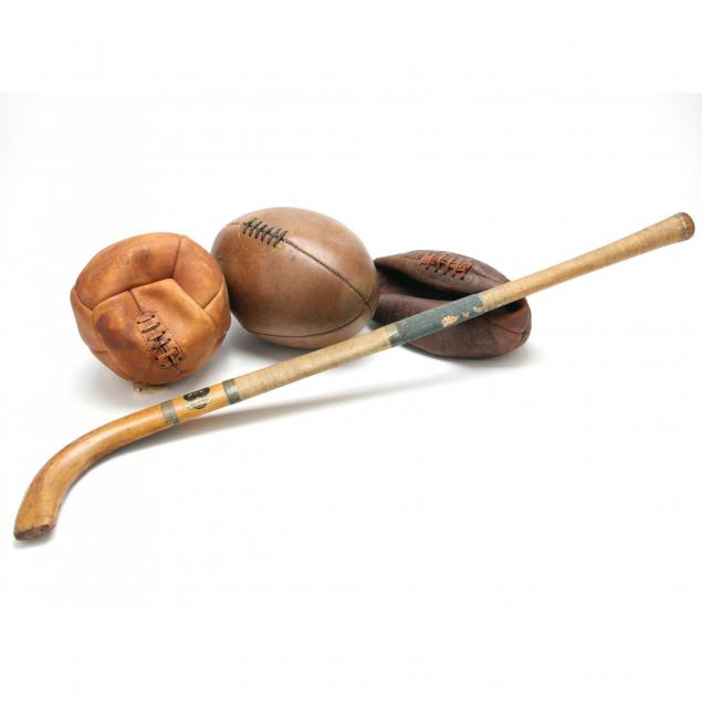group-of-antique-sporting-equipment
