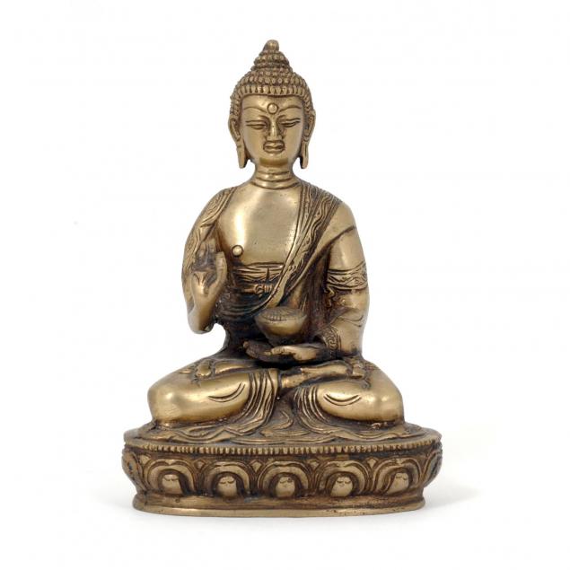silvered-bronze-seated-figure-of-buddha
