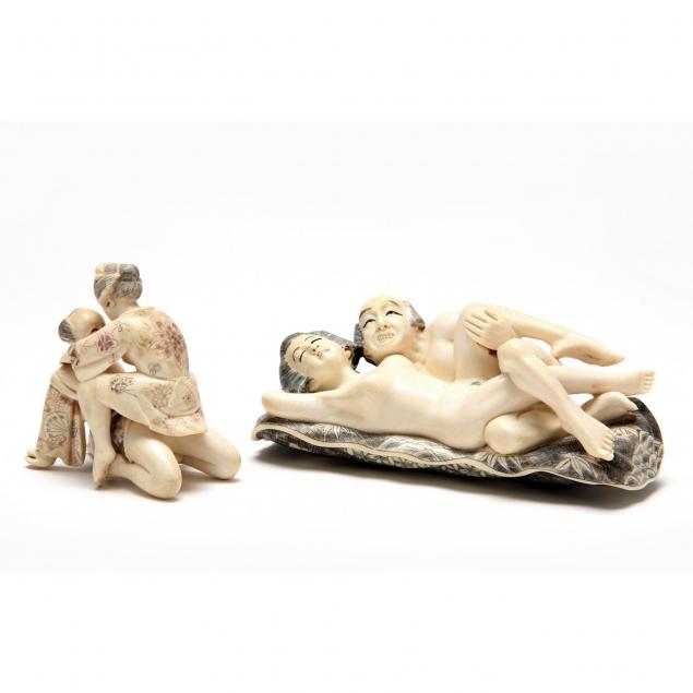 two-japanese-ivory-erotic-okimono