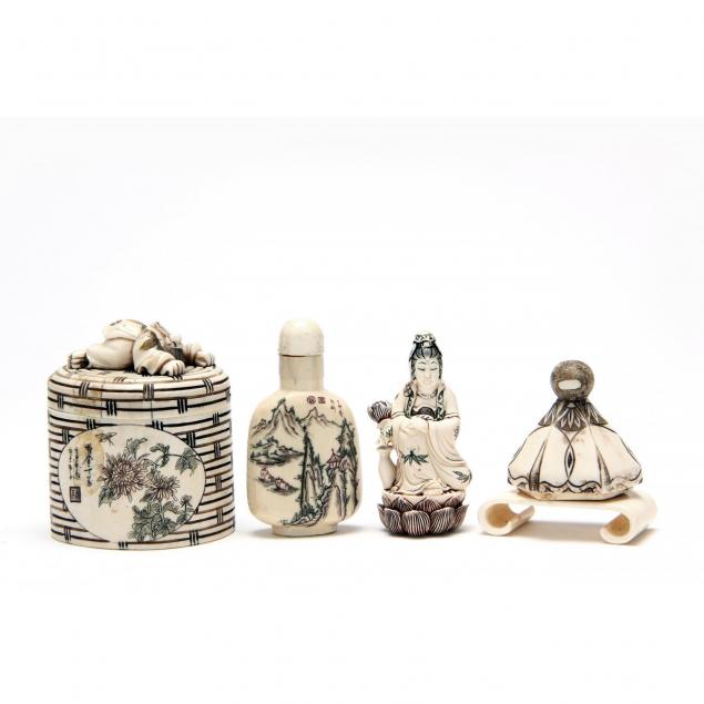 a-group-of-four-japanese-ivory-items