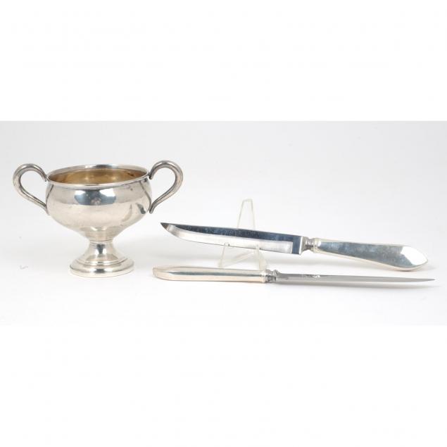 two-tiffany-co-sterling-steak-knives-and-a-sugar-bowl-by-frank-m-whiting