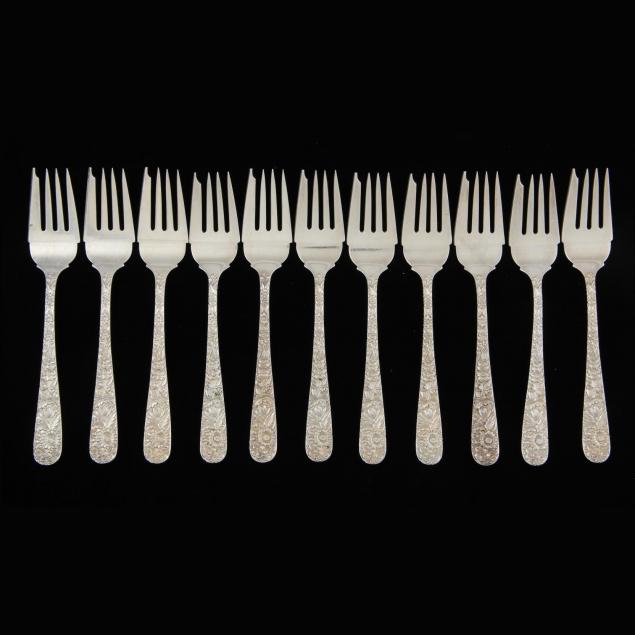11-s-kirk-son-repousse-sterling-silver-salad-forks