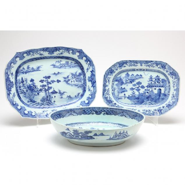 group-of-three-nanking-canton-blue-and-white-porcelain