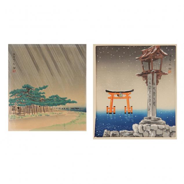 two-woodblock-prints-by-tokuriki-tomikichiro-japanese-1902-1999