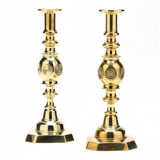 pair-of-english-brass-bullseye-candlesticks