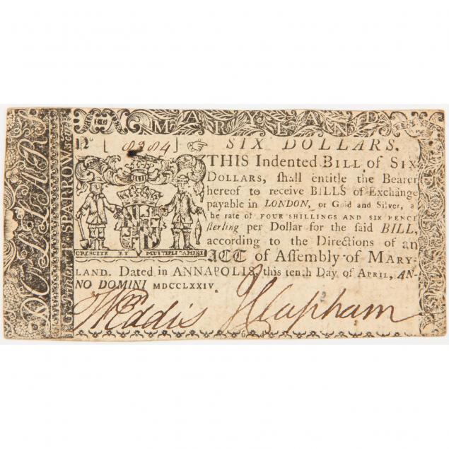 colonial-maryland-currency-6-april-10-1774