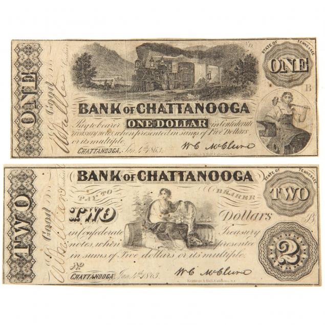tennessee-bank-of-chattanooga-1-and-2-notes-january-4-1863