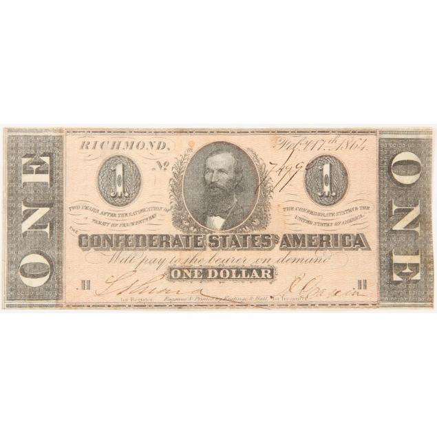 confederate-1-note-t-71-richmond-february-17-1864