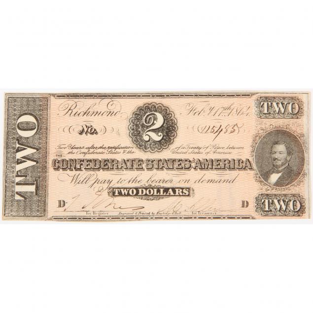 confederate-2-note-t-70-richmond-february-17-1864