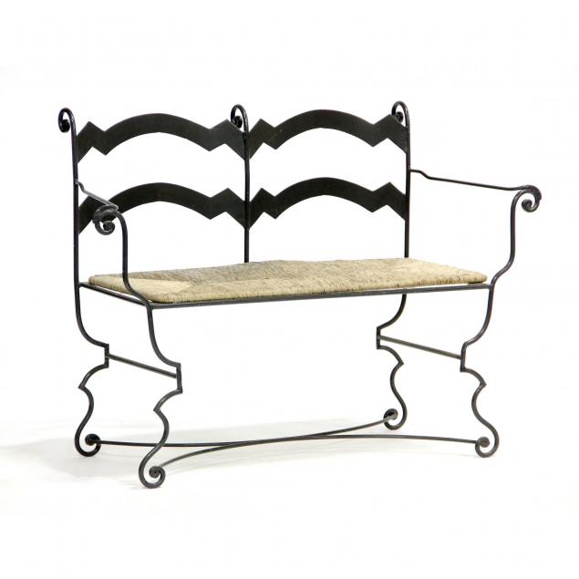 wrought-iron-patio-bench