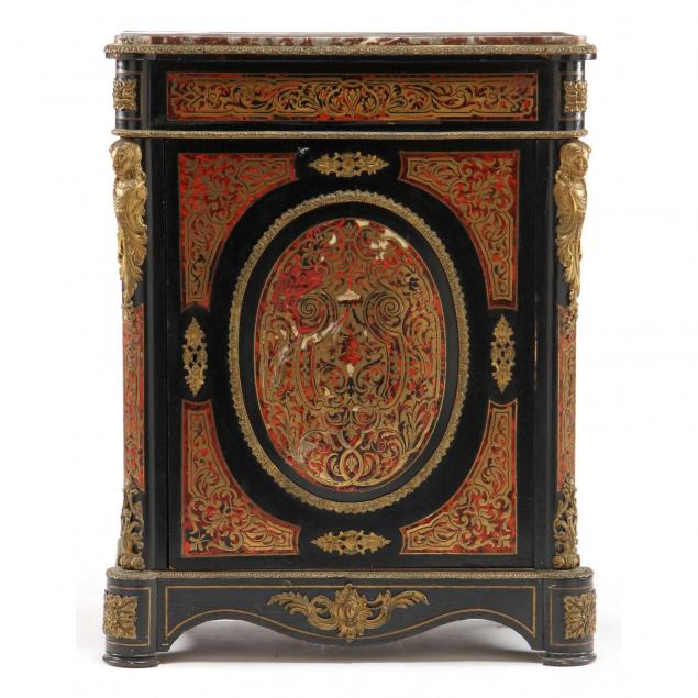 french-boulle-marble-top-cabinet