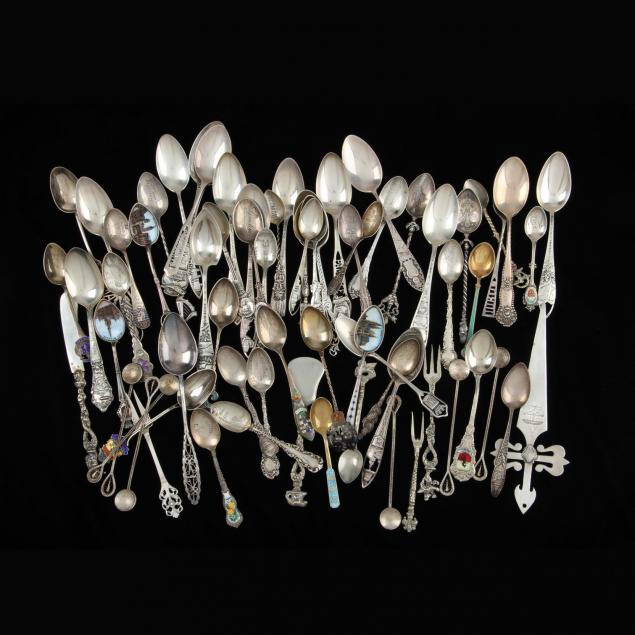 large-collection-of-antique-vintage-souvenir-spoons