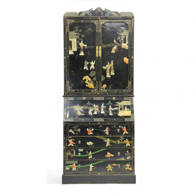 chinoiserie-decorated-secretary-bookcase