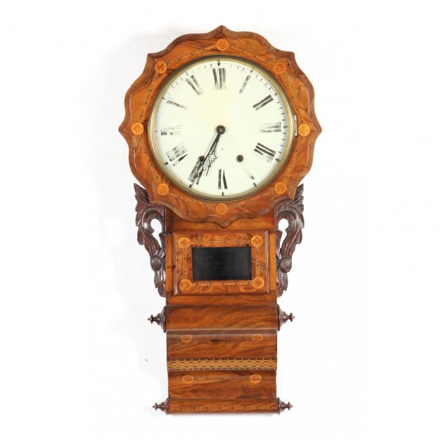 antique-english-inlaid-drop-clock