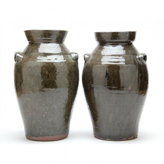 nc-pottery-burlon-craig-two-churns