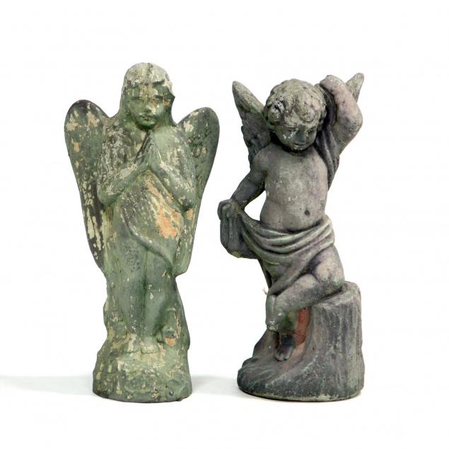 two-cast-stone-garden-angels